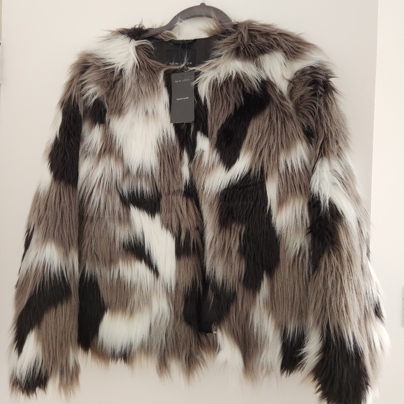 NEW LOOK FAUX FUR COAT SIZE S - Picture 14 of 14